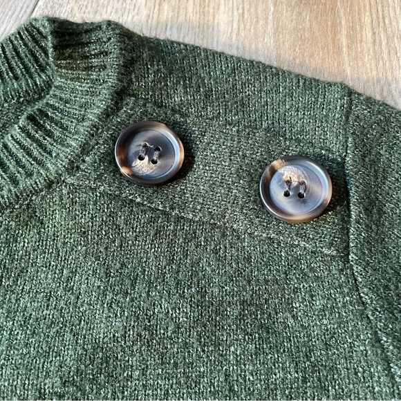Pink Clover Sweater Women's Small Green Brown Knit Button Fall Pull Over Forest - Picture 5 of 7